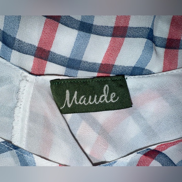 Maude Women’s Red and Blue Checkered Tank Top- Size Medium - Picture 8 of 9